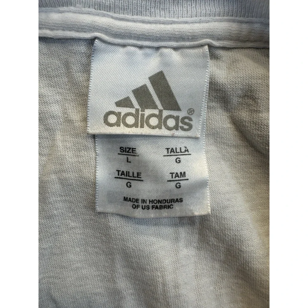 Adidas USA Flag Logo Graphic T-Shirt White Men's Large Patriotic Cotton Tee